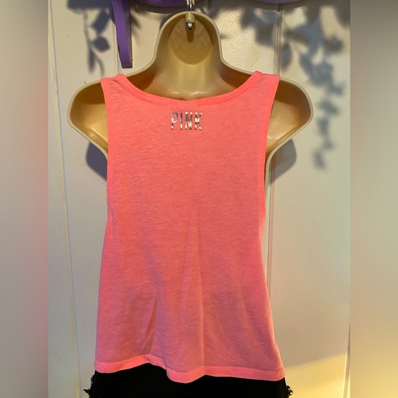 SALE 3/$12 NWOT PINK tank top,hot pink stretch cotton blend,ABS sequins, S - Picture 6 of 11